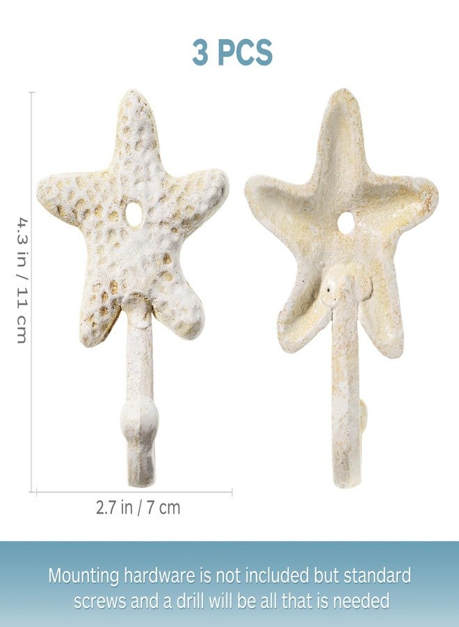 BESTYASH Star Fish Hook Set of 3 Decorative Wall Hooks Coastal Nautical Design for Hanging Keys Towels and More 4 33 X 2 76 X 1 57 Inch - Image 3